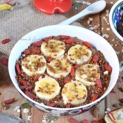 Porridge de plátano y chocolate