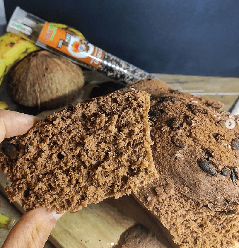 Bizcocho de avena platano y coco